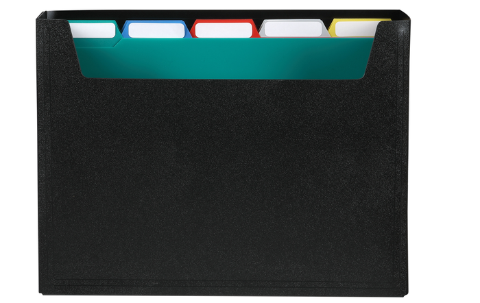 Marbig Portable File Organiser with 10 Files, Black AO9002402