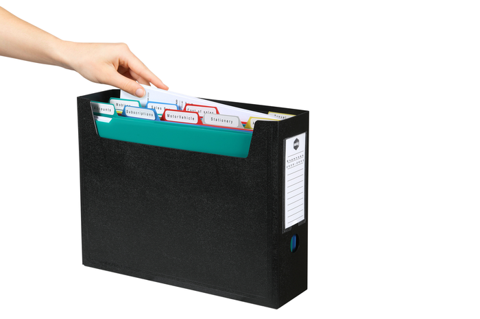 Marbig Portable File Organiser with 10 Files, Black AO9002402