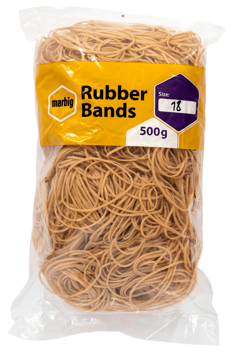 Marbig Rubber Band No. 18, 80mm x 2mm x 500gm AO94518500B