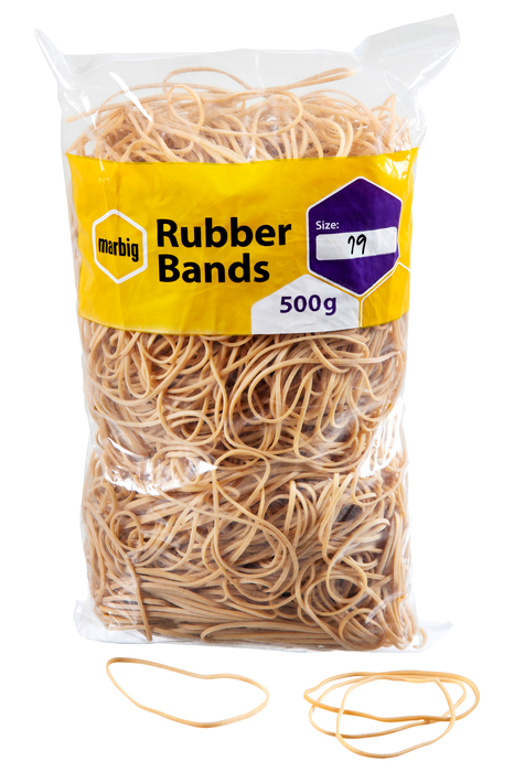 Marbig Rubber Band No. 19, 90mm x 2mm x 500gm AO94519500B