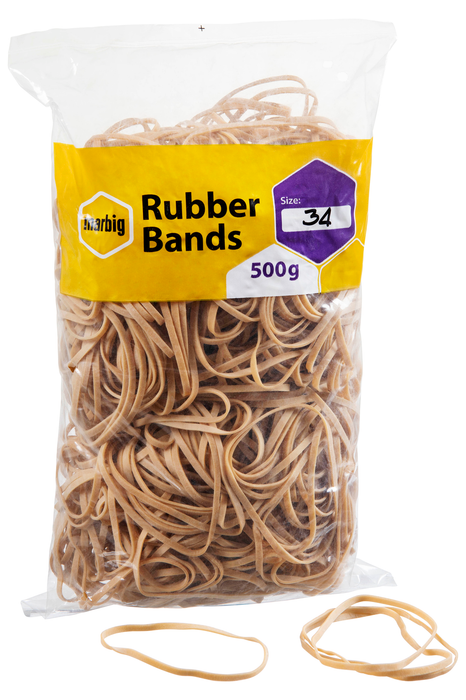 Marbig Rubber Band No. 34, 100mm x 3.5mm x 500gm AO94534500B