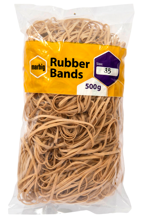Marbig Rubber Band No. 35, 130mm x 3.5mm x 500gm AO94535500B