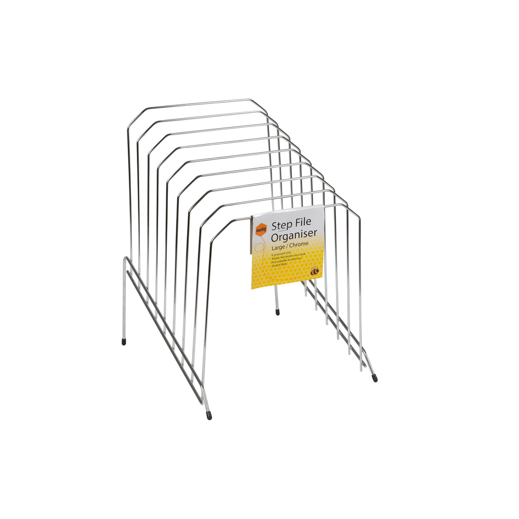 Marbig Step File Organiser, 8 Slots - Silver | Desk & File Organisers ...