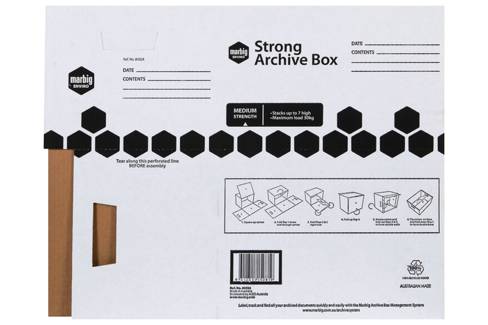 Marbig Strong Archive Box Black & White AO80024