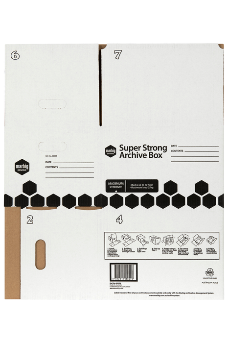 Marbig Super Strong Archive Box White & Black AO80036