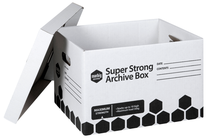 Marbig Super Strong Archive Box White & Black AO80036