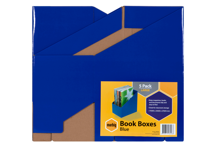Marbig Wide Book Box Blue 5's pack AO8005801