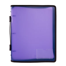 Marbig Zipper Binder With Handle, 3 O Ring, 25mm, Purple AO6780019