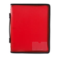 Marbig Zipper Binder With Handle, 3 O Ring, 25mm, Red AO6780003