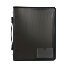 Marbig Zipper Binder With Handle, 3 O Ring, 25mm, Smoke AO6780002