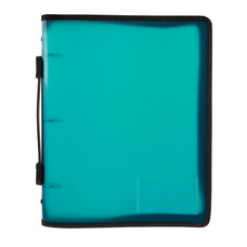 Marbig Zipper Binder With Handle, 3 O Ring, 25mm, Teal AO6780004