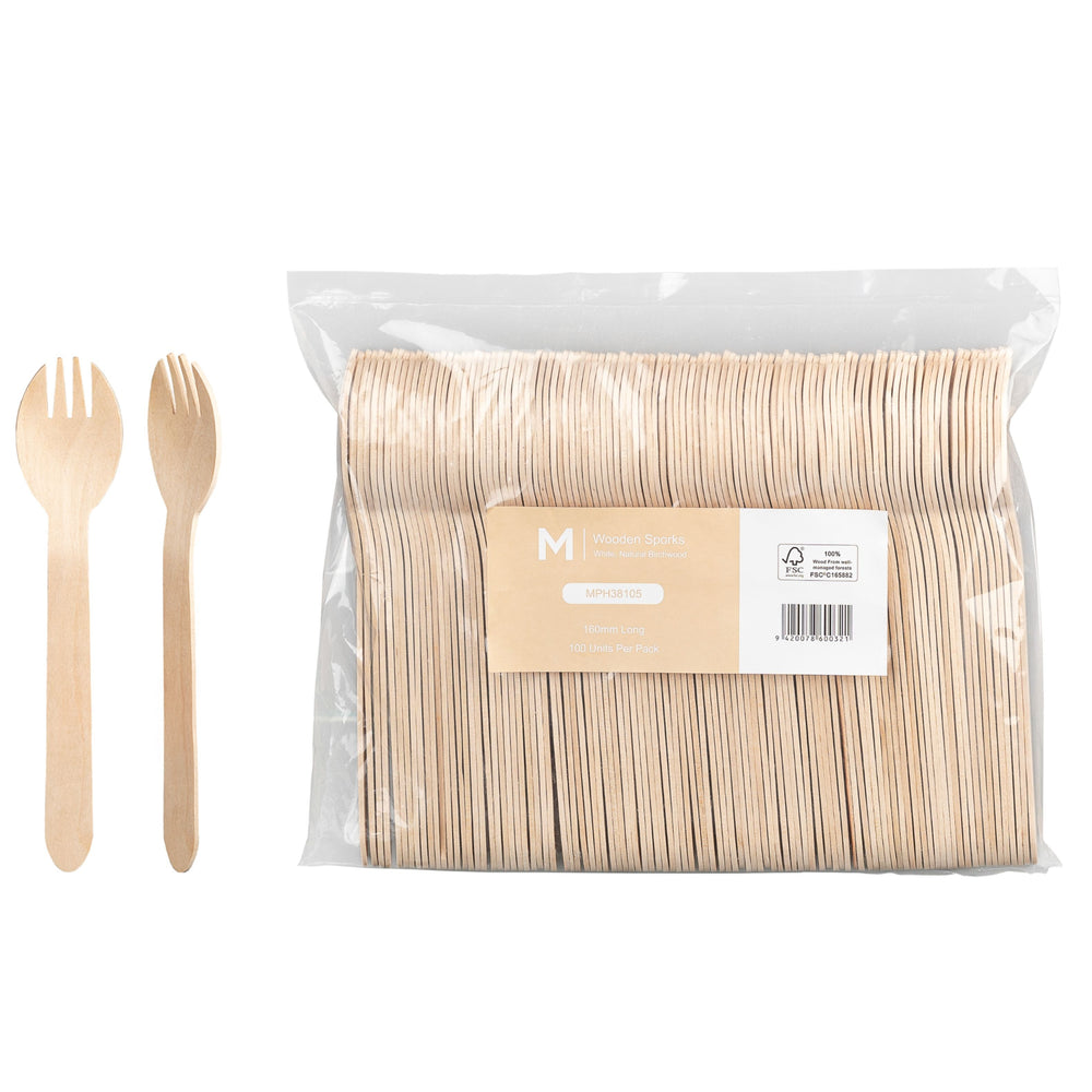 Compostable Natural Wooden Dessert Spork x 1000 pieces | Discount Deals ...