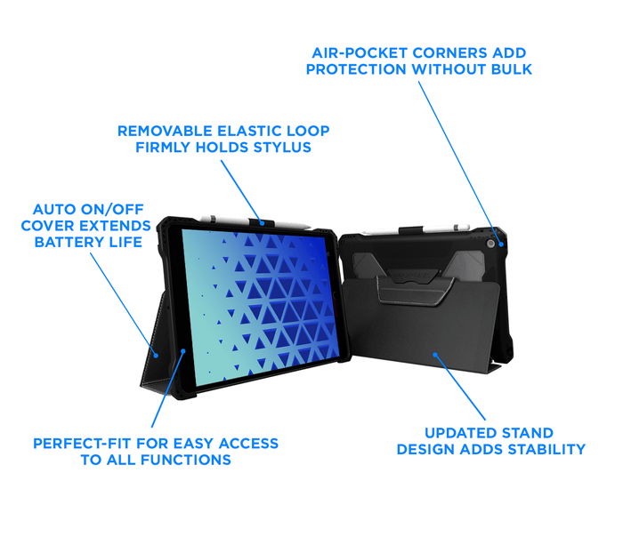 Max Extreme Folio-X Apple iPad 10.2" 2019 - Black DSMAXAPEFXIP7BLK