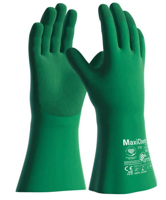 MaxiChem Cut 3 Nitrile Tritech Gauntlet 35cm 10/XL 12 Pair RM76833-10