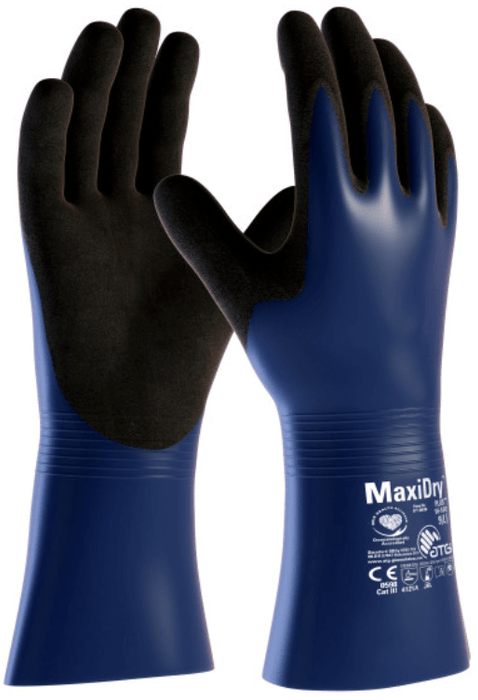 MaxiDry Plus Gauntlet, Chemical Protection Gloves, 30cm, 3 Pairs