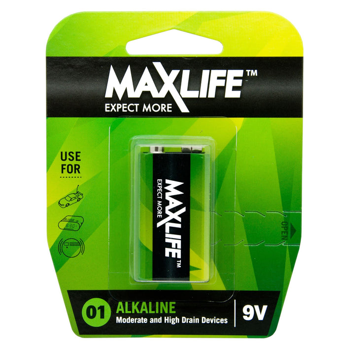Maxlife 9V Alkaline Battery, Long Lasting Alkaline Formula CDBAT9V-A1