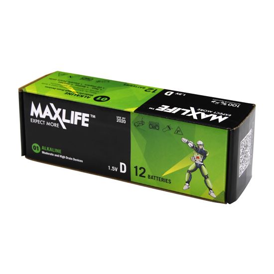 Maxlife D Alkaline Battery, 12 Pack CDBATD-A12
