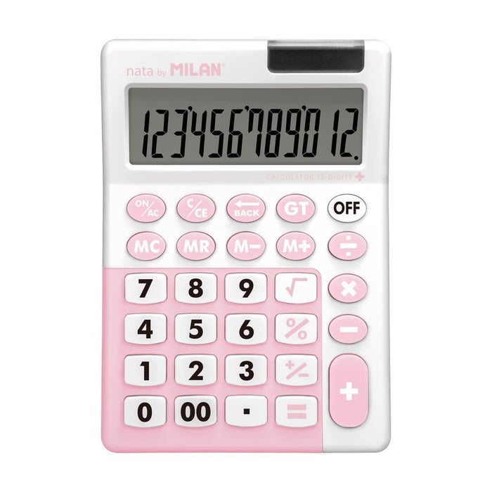 Milan 12 Digit Antibacterial Desk Calculator Pink CX214395
