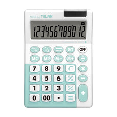 Milan 12 Digit Antibacterial Desk Calculator Turquoise CX214396