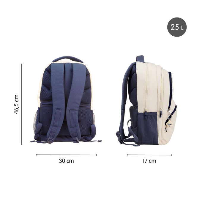 Milan 1918 Series Backpack, 4 Zip, 25L, Beige CX1000544