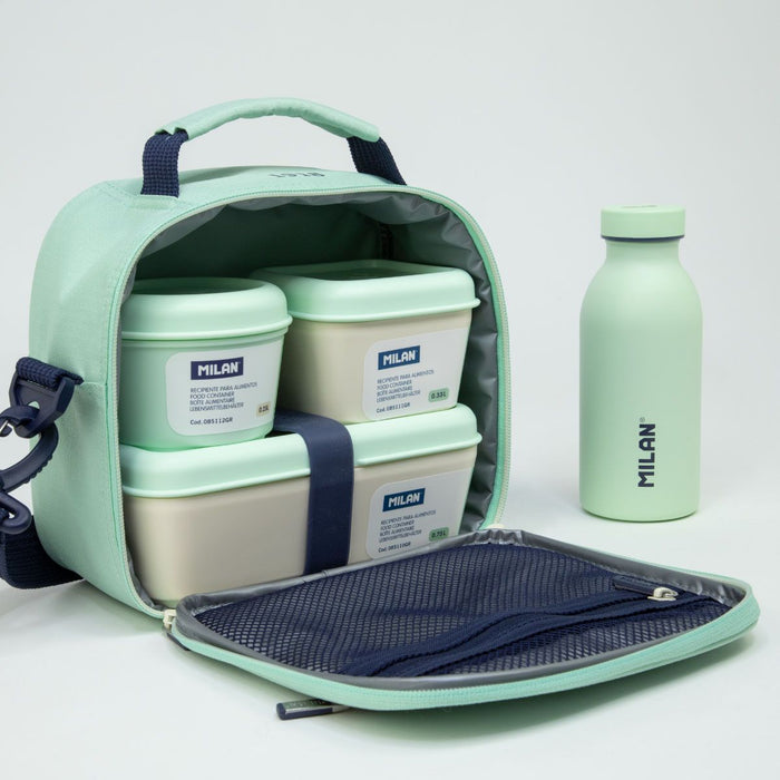 Milan 1918 Series Isothermal Food Bag, 3.5L, With 3 Containers, Green CX1000546