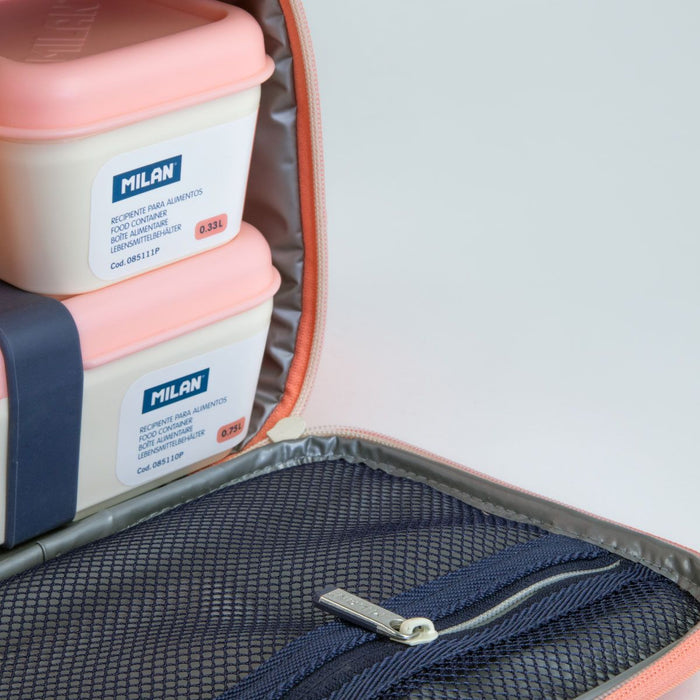 Milan 1918 Series Isothermal Food Bag, 3.5L, With 3 Containers, Pink CX1000556