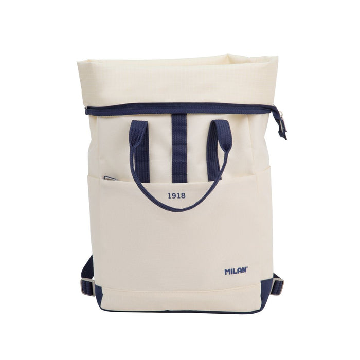 Milan 1918 Series Urban Backpack, Top Roll Closure, 10L, Beige CX1000545