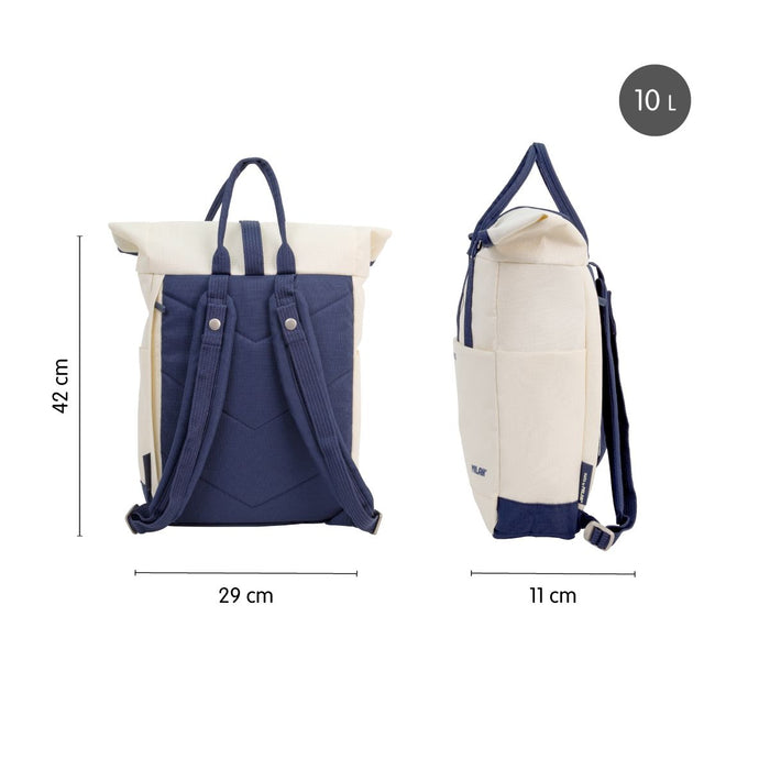 Milan 1918 Series Urban Backpack, Top Roll Closure, 10L, Beige CX1000545