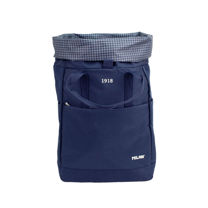 Milan 1918 Series Urban Backpack, Top Roll Closure, 10L, Navy Blue CX1000555