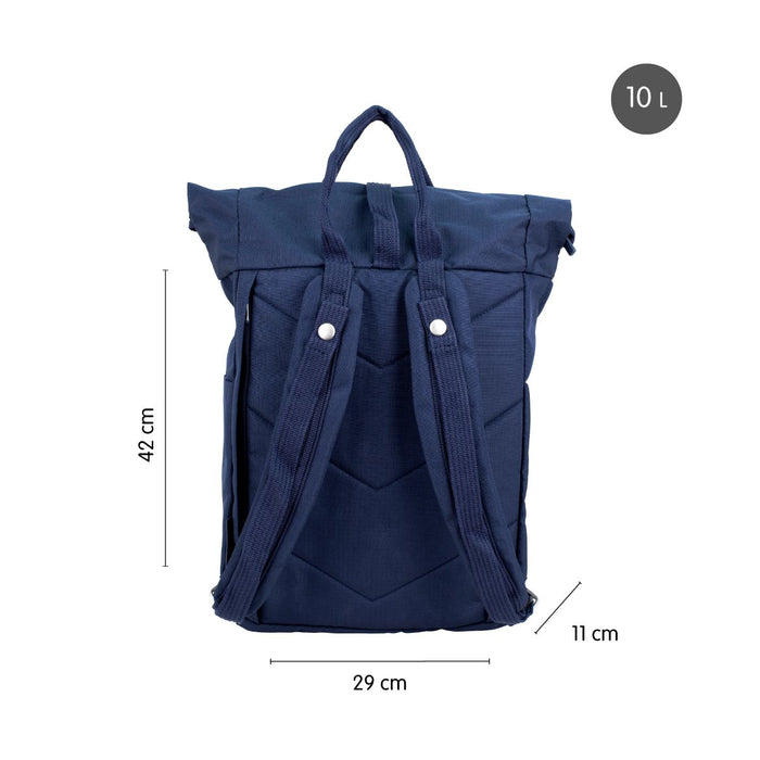 Milan 1918 Series Urban Backpack, Top Roll Closure, 10L, Navy Blue CX1000555