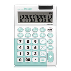 Milan Antibacterial 12 Digit Desk Calculator Assorted Colours CX214273