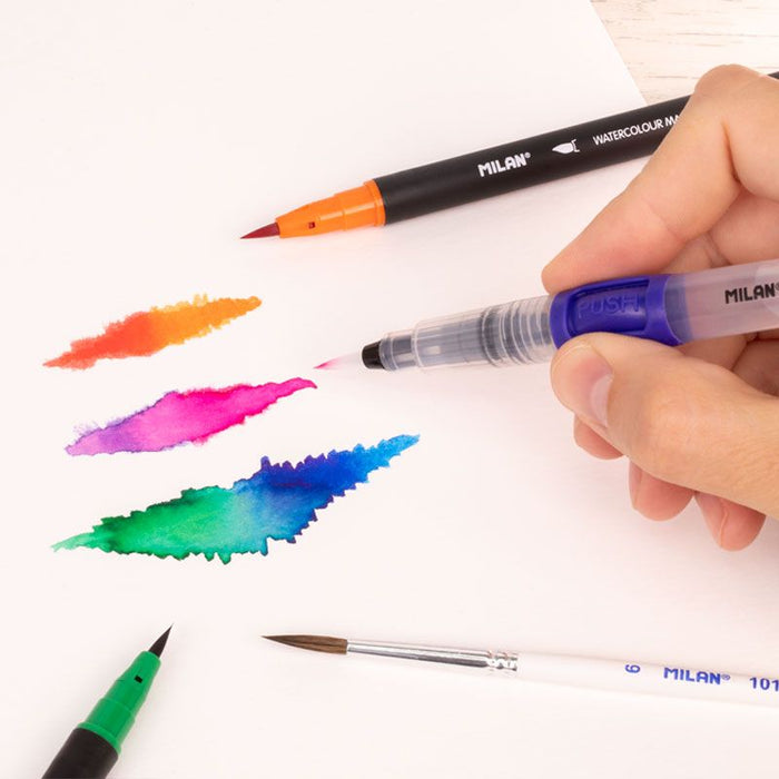 Milan Brush Tip Watercolour Markers, Assorted, Pack of 12 CX1000367