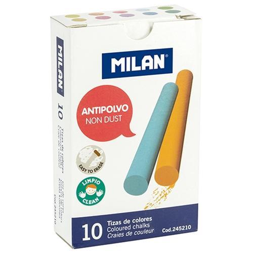 Milan Dustless Coloured Chalk 10's CX214226