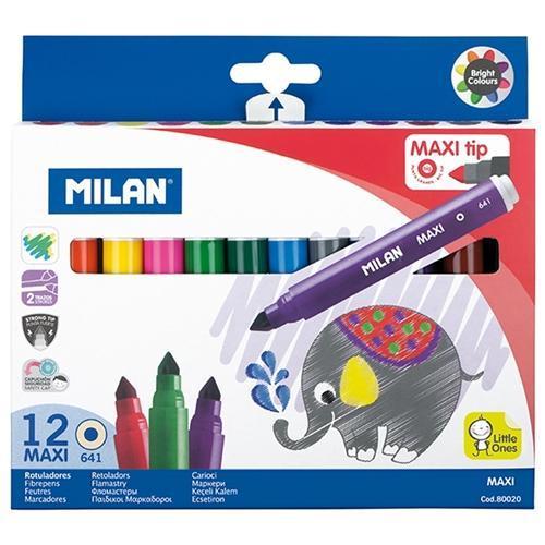 Milan Fibretip Colour Pens 12's - 7.5 mm Ø Conical Tip CX214183