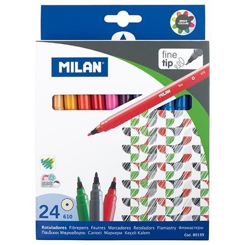 Milan Fibretip Colour Pens 24's - 2mm Ø Tip CX214185
