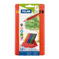 Milan Flexibox Coloured Pencils Triangular Pack 12 Assorted Colours (0729312) CX214235