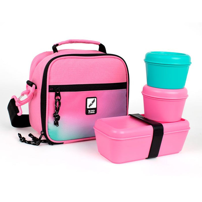 Milan Food Bag Isothermal 3.5L with 3 Lunch Boxes Sunset Series Pink CX1000566