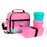 Milan Food Bag Isothermal 3.5L with 3 Lunch Boxes Sunset Series Pink CX1000566