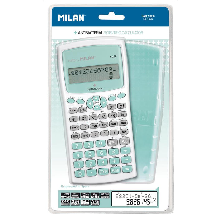 Milan M240 Antibacterial Scientific Calculator Turquoise CX214274