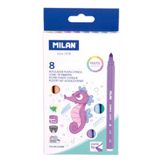 Milan Markers Conic Tip Pack 8 Pastel Colours CX1000366
