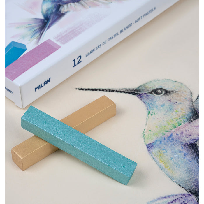 Milan Metallic Colours Soft Pastels, 12's Pack CX1000904