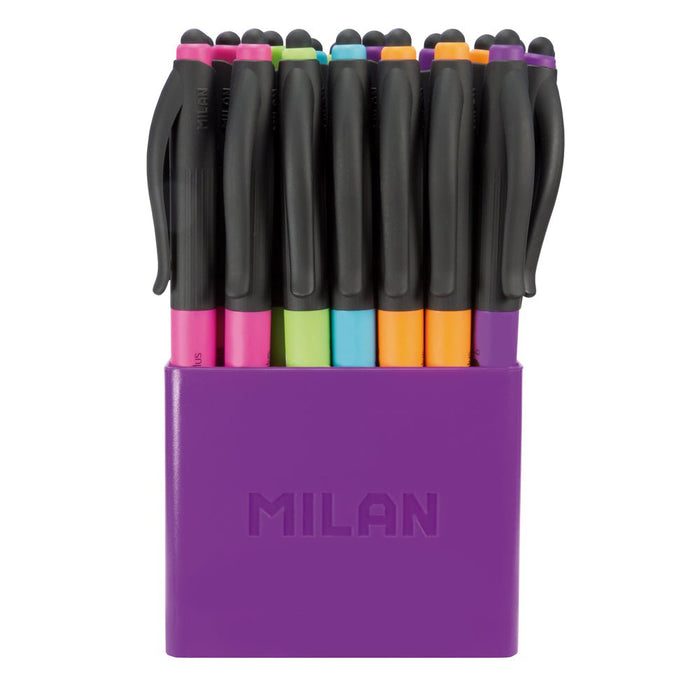 Milan P1 Touch Colours Ballpoint Pen with Stylus Pack of 24 in Assorted Colours CX214374