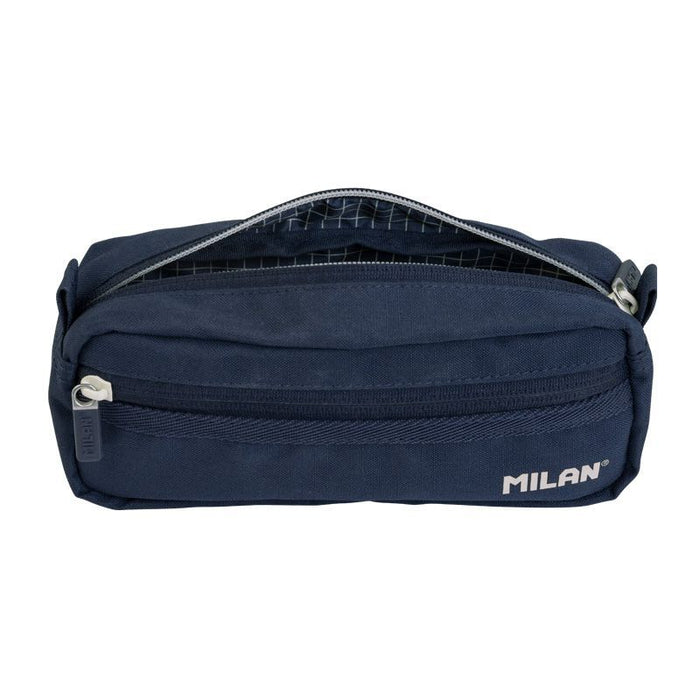 Milan Pencil Case Rectangular 2 Zip 1918 Series Navy Blue CX1000552