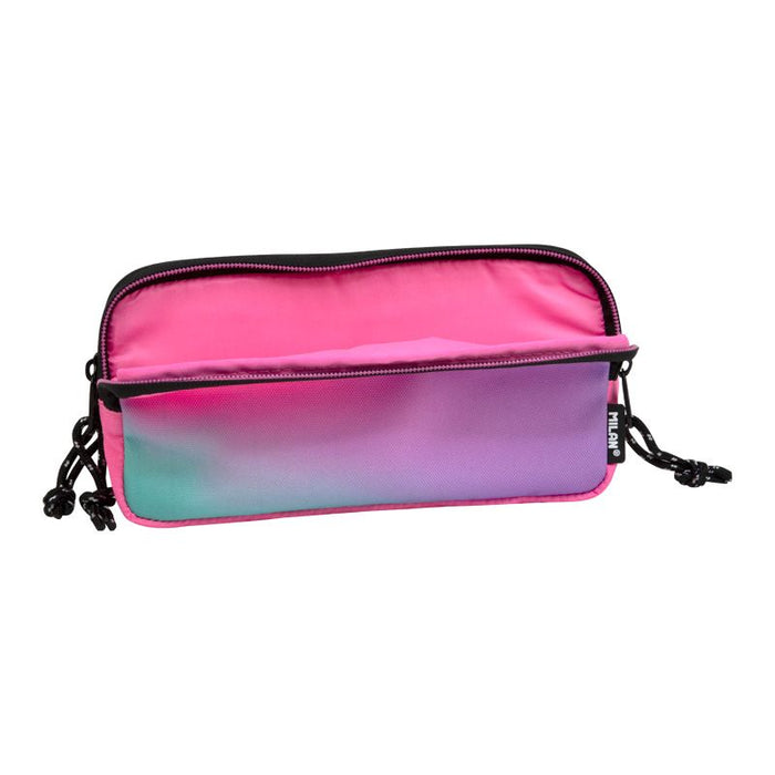 Milan Pencil Case Rectangular 3 Zip Sunset Series Pink CX1000564