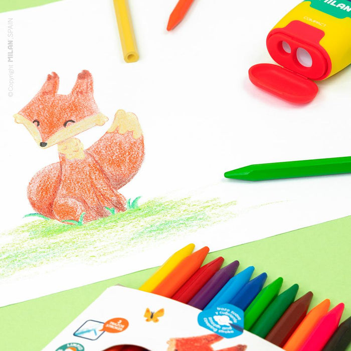 Milan Plastipastel Triangular Pack Of 24 Assorted Colours CX214263