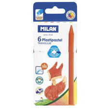 Milan Plastipastel Triangular Pack Of 6 Assorted Colours CX214261