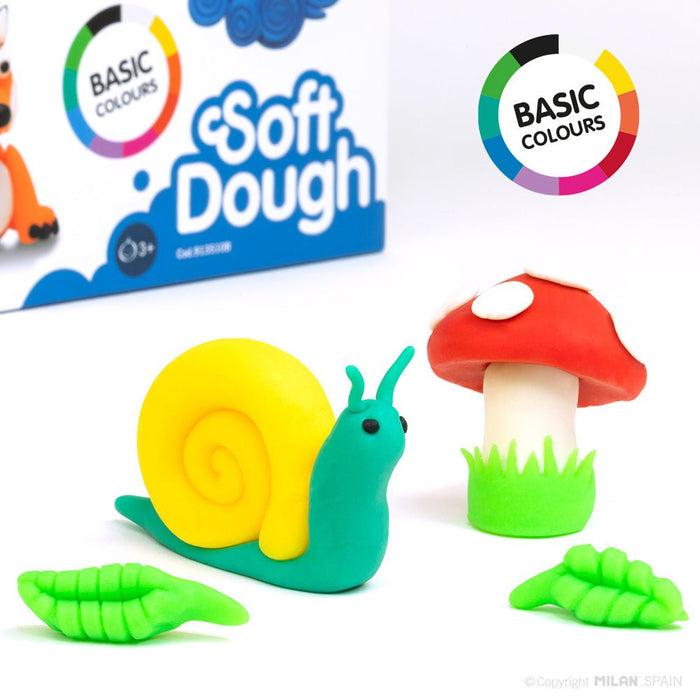 Milan Soft Dough Assorted Basic Colours Pack of 10 CX214408