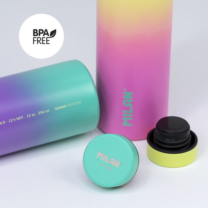 Milan Sunset Series Stainless Steel Isothermal Bottle, 350ml, Turquoise CX1000539