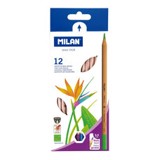 Milan Thick Lead Assorted Colour Coloured Pencils 12's pack CX214400