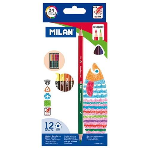 Milan Triangular Colour Pencil Bicoloured 12's CX214224